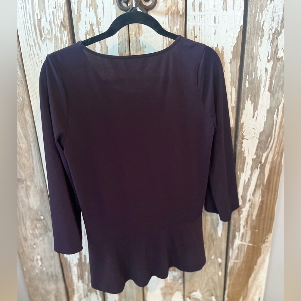 Lands End Outfitters Navy size small peplum scoop neck top - Picture 3 of 5
